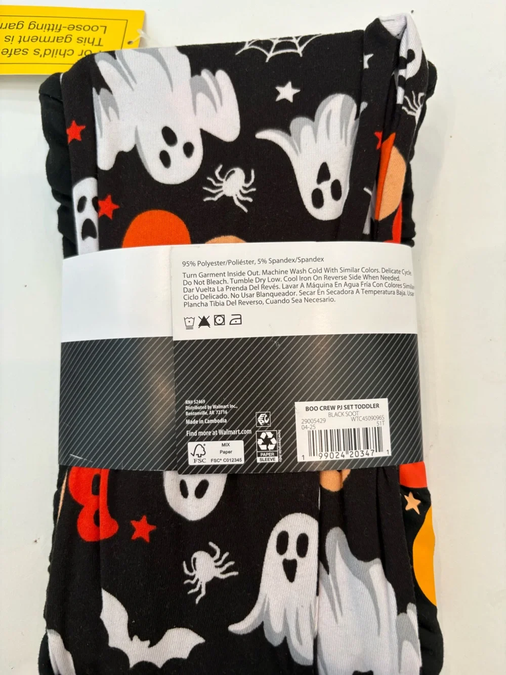 Toddler Halloween 'CREW' Pajama Set - Black & Orange
